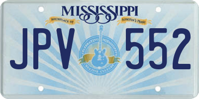 MS license plate JPV552