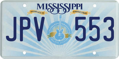 MS license plate JPV553
