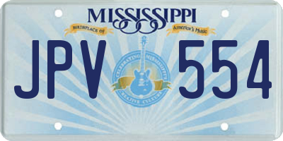 MS license plate JPV554