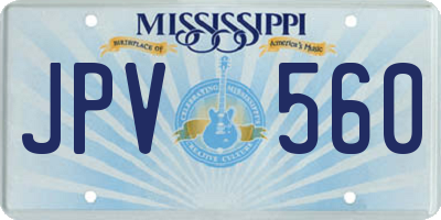 MS license plate JPV560