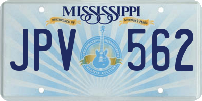 MS license plate JPV562