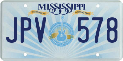 MS license plate JPV578