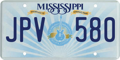 MS license plate JPV580