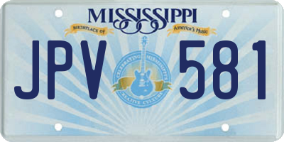 MS license plate JPV581