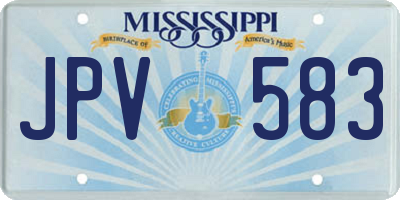 MS license plate JPV583