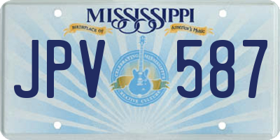 MS license plate JPV587