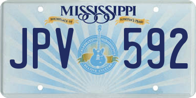 MS license plate JPV592