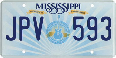MS license plate JPV593