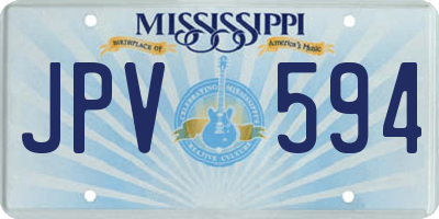 MS license plate JPV594