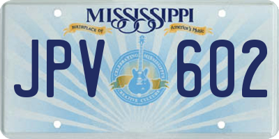 MS license plate JPV602