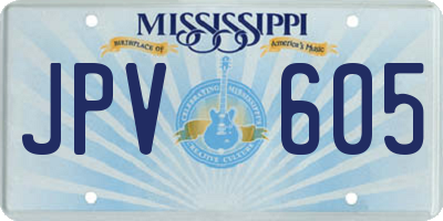 MS license plate JPV605