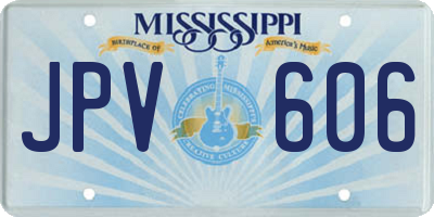 MS license plate JPV606