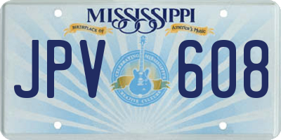 MS license plate JPV608