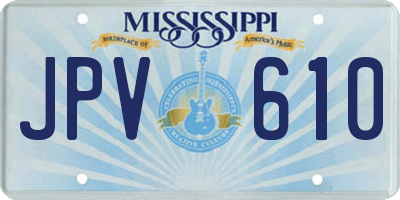 MS license plate JPV610