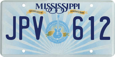 MS license plate JPV612