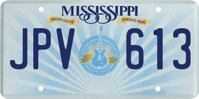 MS license plate JPV613