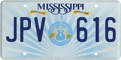MS license plate JPV616