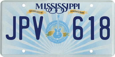 MS license plate JPV618
