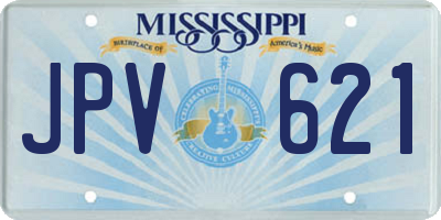 MS license plate JPV621