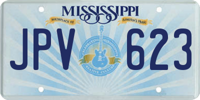 MS license plate JPV623