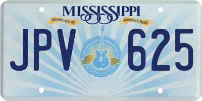 MS license plate JPV625