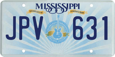 MS license plate JPV631