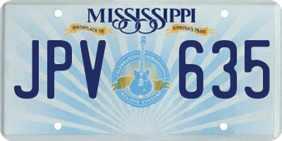 MS license plate JPV635