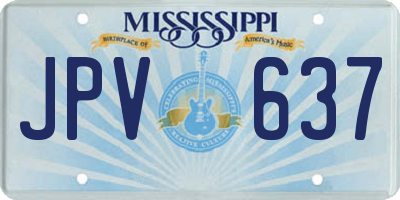 MS license plate JPV637