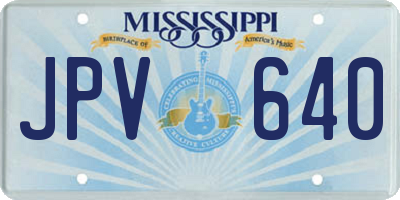 MS license plate JPV640