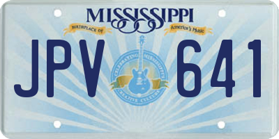 MS license plate JPV641