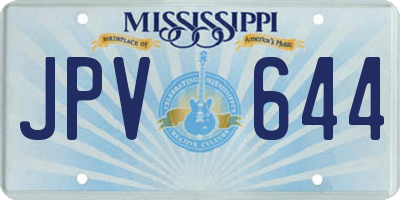MS license plate JPV644