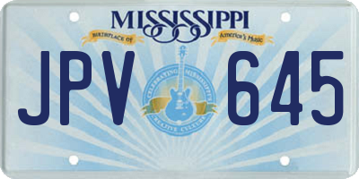MS license plate JPV645