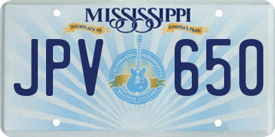 MS license plate JPV650