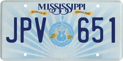 MS license plate JPV651