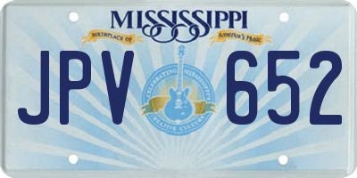 MS license plate JPV652