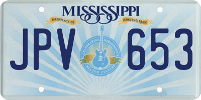 MS license plate JPV653