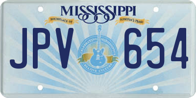 MS license plate JPV654