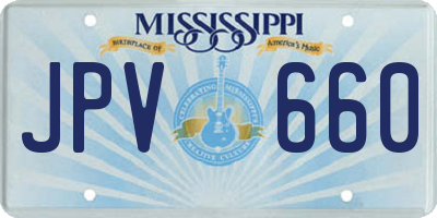 MS license plate JPV660