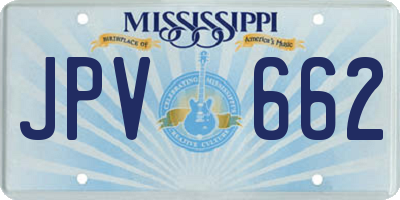 MS license plate JPV662