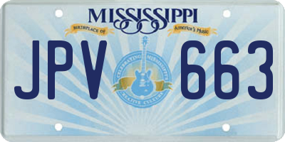 MS license plate JPV663