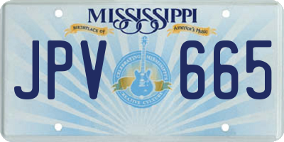 MS license plate JPV665