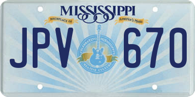 MS license plate JPV670