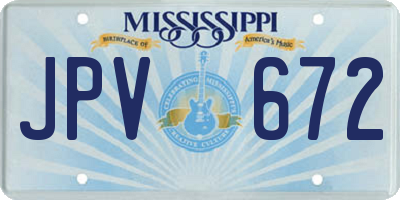 MS license plate JPV672