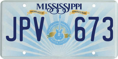 MS license plate JPV673