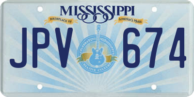 MS license plate JPV674