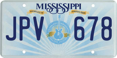MS license plate JPV678
