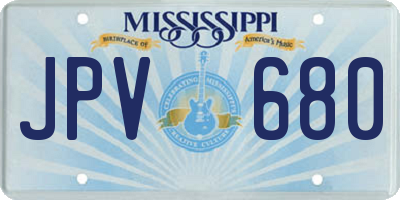 MS license plate JPV680
