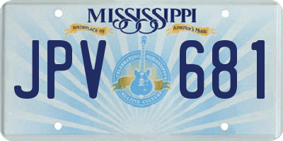 MS license plate JPV681