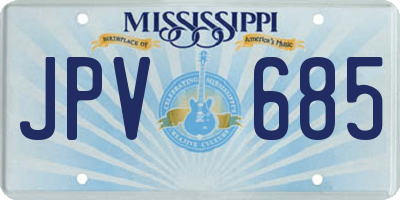 MS license plate JPV685