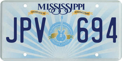 MS license plate JPV694
